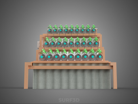 IOT CONTROL HYDROPONIC PLANT PLASTIC WATER BOTTLE CONTAINER POND 3D Модель