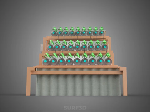 IOT CONTROL HYDROPONIC PLANT PLASTIC WATER BOTTLE CONTAINER POND 3D Model