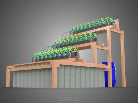 IOT CONTROL HYDROPONIC PLANT PLASTIC WATER BOTTLE CONTAINER POND 3D Модель