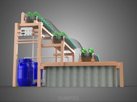 IOT CONTROL HYDROPONIC PLANT PLASTIC WATER BOTTLE CONTAINER POND 3D Model