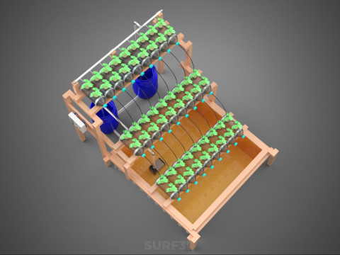 IOT CONTROL HYDROPONIC PLANT PLASTIC WATER BOTTLE CONTAINER POND 3D Модель