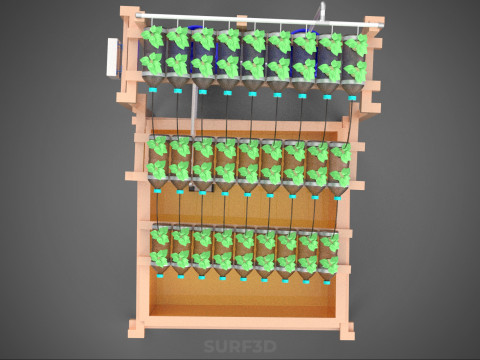 IOT CONTROL HYDROPONIC PLANT PLASTIC WATER BOTTLE CONTAINER POND 3D Модель