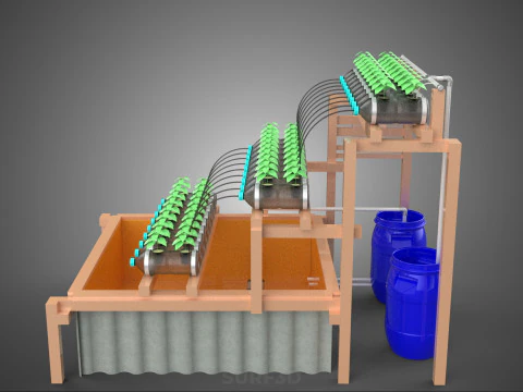 IOT CONTROL HYDROPONIC PLANT PLASTIC WATER BOTTLE CONTAINER POND 3D Model