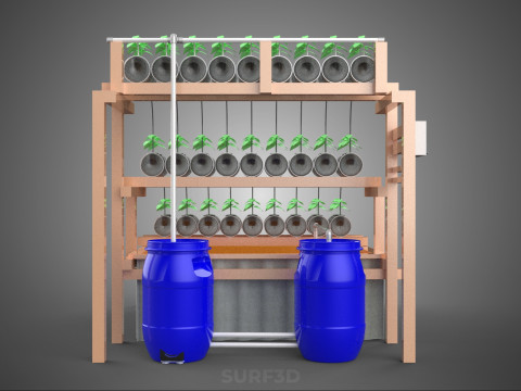 IOT CONTROL HYDROPONIC PLANT PLASTIC WATER BOTTLE CONTAINER POND 3D Модель