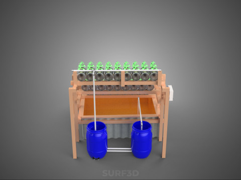 IOT CONTROL HYDROPONIC PLANT PLASTIC WATER BOTTLE CONTAINER POND 3D Модель
