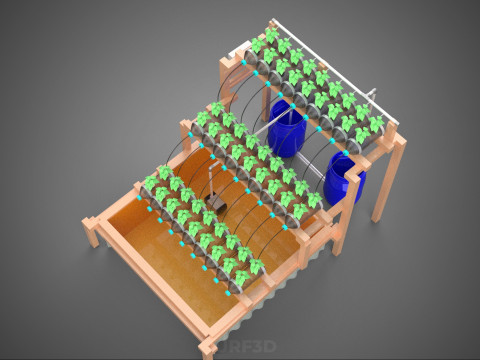 IOT CONTROL HYDROPONIC PLANT PLASTIC WATER BOTTLE CONTAINER POND 3D Модель