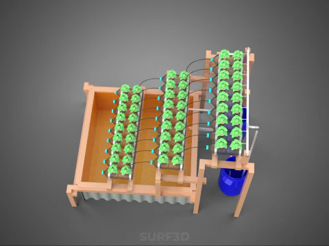 IOT CONTROL HYDROPONIC PLANT PLASTIC WATER BOTTLE CONTAINER POND 3D Model