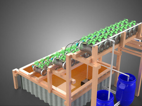 IOT CONTROL HYDROPONIC PLANT PLASTIC WATER BOTTLE CONTAINER POND 3D Модель