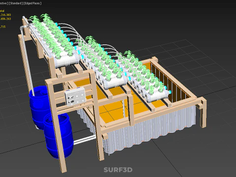 IOT CONTROL HYDROPONIC PLANT PLASTIC WATER BOTTLE CONTAINER POND 3D Model