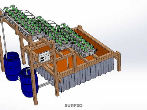 IOT CONTROL HYDROPONIC PLANT PLASTIC WATER BOTTLE CONTAINER POND 3D Модель