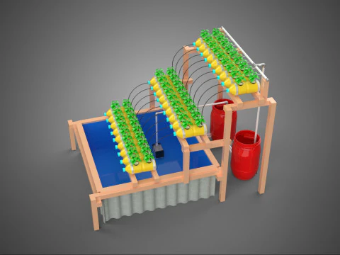 PLASTICA ACQUA MINERALE BOTTIGLIA TAMBURO PIANTA IDROPONICA SENZA SUOLO Modello 3D