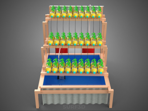 БОЧКА ДЛЯ ПЛАСТИКОВОЙ ВОДЫ, МИНЕРАЛЬНЫЕ БУТЫЛКИ, ГИДРОПОНИЧЕСКИЙ БЕСЗЕМНЕННЫЙ ГОРШЕЧНЫЙ ЗАВОД 3D Модель