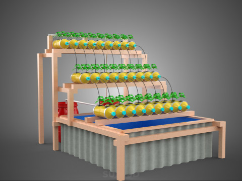 БОЧКА ДЛЯ ПЛАСТИКОВОЙ ВОДЫ, МИНЕРАЛЬНЫЕ БУТЫЛКИ, ГИДРОПОНИЧЕСКИЙ БЕСЗЕМНЕННЫЙ ГОРШЕЧНЫЙ ЗАВОД 3D Модель