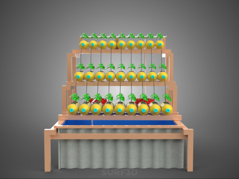 БОЧКА ДЛЯ ПЛАСТИКОВОЙ ВОДЫ, МИНЕРАЛЬНЫЕ БУТЫЛКИ, ГИДРОПОНИЧЕСКИЙ БЕСЗЕМНЕННЫЙ ГОРШЕЧНЫЙ ЗАВОД 3D Модель