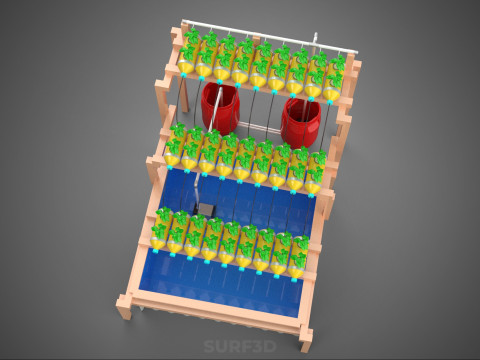 БОЧКА ДЛЯ ПЛАСТИКОВОЙ ВОДЫ, МИНЕРАЛЬНЫЕ БУТЫЛКИ, ГИДРОПОНИЧЕСКИЙ БЕСЗЕМНЕННЫЙ ГОРШЕЧНЫЙ ЗАВОД 3D Модель