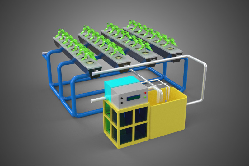 AUTO CONTROL MONITORING NUTRIENT PH NUTRITION HYDROPONIC PLANT 3D 模型 .c4d .max .obj .3ds .fbx .stl .blend 