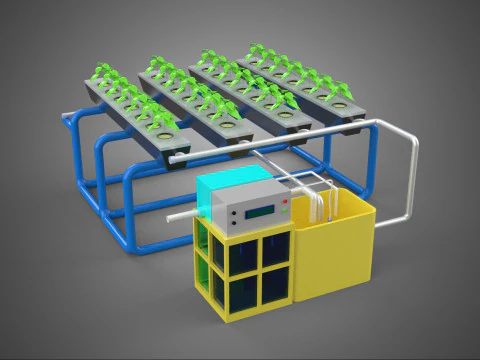 AUTO CONTROL MONITORING NUTRIENT PH NUTRITION HYDROPONIC PLANT 3D Model
