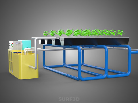 AUTO CONTROL MONITORING NUTRIENT PH NUTRITION HYDROPONIC PLANT 3D 模型
