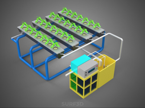AUTO CONTROL MONITORING NUTRIENT PH NUTRITION HYDROPONIC PLANT 3D 模型