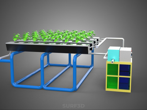 AUTO CONTROL MONITORING NUTRIENT PH NUTRITION HYDROPONIC PLANT 3D 模型