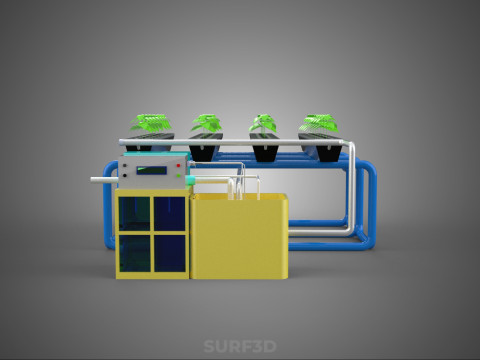 AUTO CONTROL MONITORING NUTRIENT PH NUTRITION HYDROPONIC PLANT 3D 模型