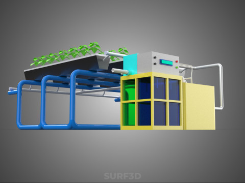 AUTO CONTROL MONITORING NUTRIENT PH NUTRITION HYDROPONIC PLANT 3D 模型
