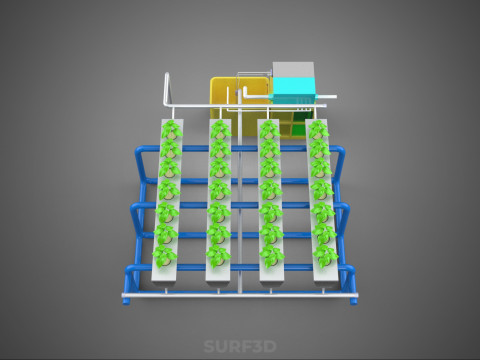 AUTO CONTROL MONITORING NUTRIENT PH NUTRITION HYDROPONIC PLANT 3D 模型