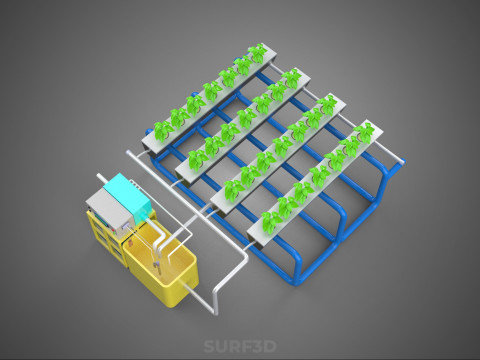 AUTO CONTROL MONITORING NUTRIENT PH NUTRITION HYDROPONIC PLANT 3D 模型