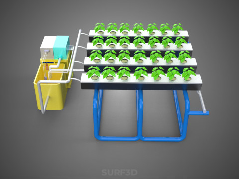 AUTO CONTROL MONITORING NUTRIENT PH NUTRITION HYDROPONIC PLANT 3D 模型