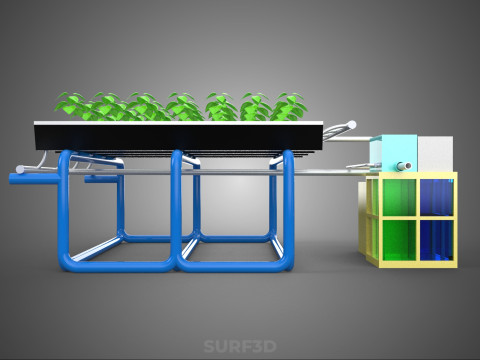 AUTO CONTROL MONITORING NUTRIENT PH NUTRITION HYDROPONIC PLANT 3D 模型