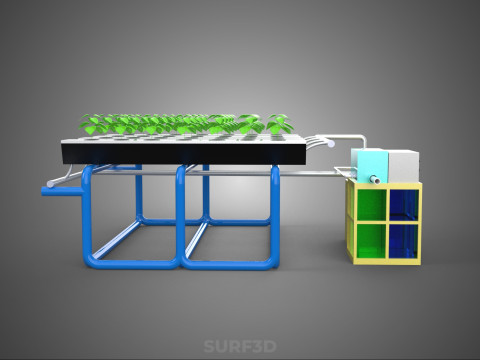 AUTO CONTROL MONITORING NUTRIENT PH NUTRITION HYDROPONIC PLANT 3D 模型