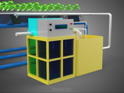 AUTO CONTROL MONITORING NUTRIENT PH NUTRITION HYDROPONIC PLANT 3D 模型