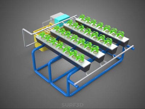 AUTO CONTROL MONITORING NUTRIENT PH NUTRITION HYDROPONIC PLANT 3D 模型