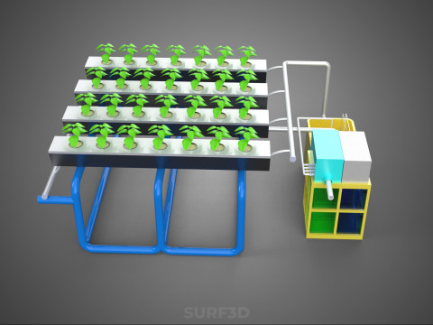 AUTO CONTROL MONITORING NUTRIENT PH NUTRITION HYDROPONIC PLANT 3D 模型