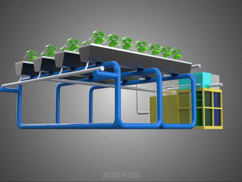 AUTO CONTROL MONITORING NUTRIENT PH NUTRITION HYDROPONIC PLANT 3D 模型