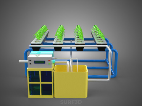 AUTO CONTROL MONITORING NUTRIENT PH NUTRITION HYDROPONIC PLANT 3D 模型