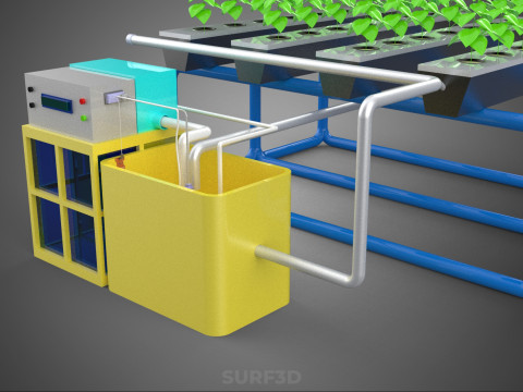 AUTO CONTROL MONITORING NUTRIENT PH NUTRITION HYDROPONIC PLANT 3D 模型