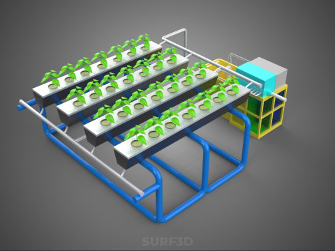 AUTO CONTROL MONITORING NUTRIENT PH NUTRITION HYDROPONIC PLANT 3D 模型