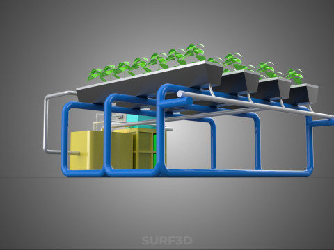 AUTO CONTROL MONITORING NUTRIENT PH NUTRITION HYDROPONIC PLANT 3D 模型