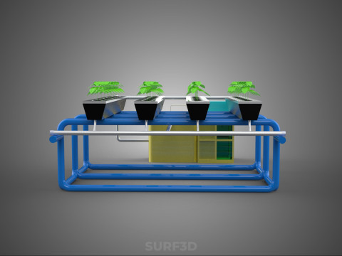 AUTO CONTROL MONITORING NUTRIENT PH NUTRITION HYDROPONIC PLANT 3D 模型
