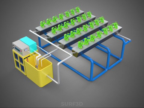 AUTO CONTROL MONITORING NUTRIENT PH NUTRITION HYDROPONIC PLANT 3D 模型