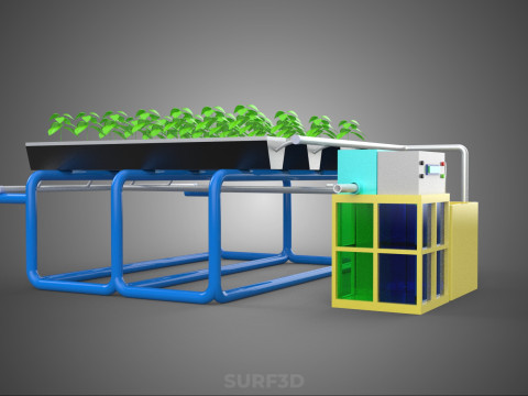 AUTO CONTROL MONITORING NUTRIENT PH NUTRITION HYDROPONIC PLANT 3D 模型