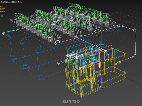 AUTO CONTROL MONITORING NUTRIENT PH NUTRITION HYDROPONIC PLANT 3D 模型