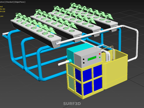 AUTO CONTROL MONITORING NUTRIENT PH NUTRITION HYDROPONIC PLANT 3D 模型