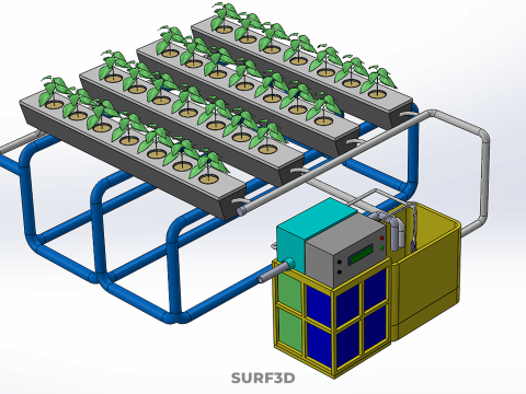 AUTO CONTROL MONITORING NUTRIENT PH NUTRITION HYDROPONIC PLANT 3D 模型