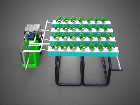 SMART IOT PH NUTRIENT CONTROL MONITOR NFT HYDROPONIC PLANT FARM Model 3D