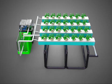 SMART IOT PH NUTRIENT CONTROL MONITOR NFT HYDROPONIC PLANT FARM 3D Model