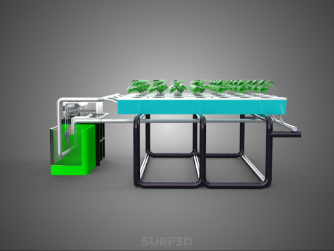 SMART IOT PH NUTRIENT CONTROL MONITOR NFT HYDROPONIC PLANT FARM Model 3D