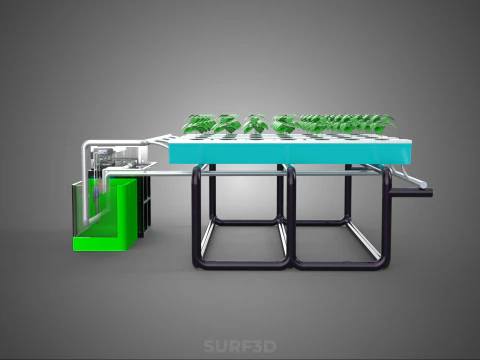 SMART IOT PH NUTRIENT CONTROL MONITOR NFT HYDROPONIC PLANT FARM 3D Model