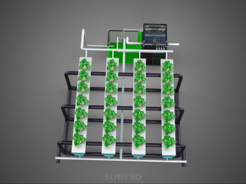 SMART IOT PH NUTRIENT CONTROL MONITOR NFT HYDROPONIC PLANT FARM Model 3D